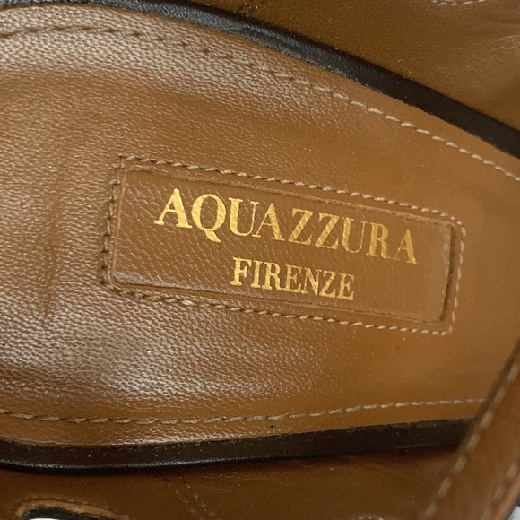 Aquazzura Firenze Looped Cage Leather Heels - Picture 6 of 12